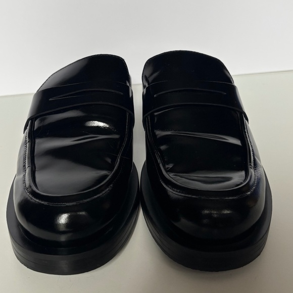 Stuart Weitzman SoHo mule loafers black patent leather 8 - Picture 2 of 11